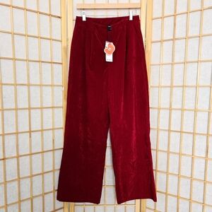 NWT CIDER Red Velvet Wide-Leg Pants (M)